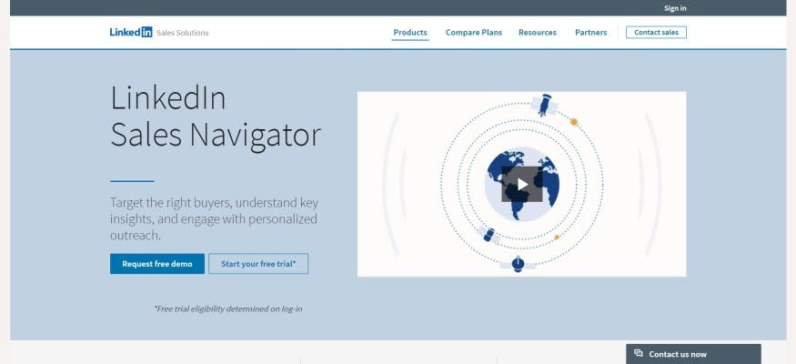 LinkedIn Sales Navigator website screenshot